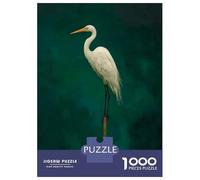 Jigsaw Puzzle 1000 Piece Elegant White Heron on A Perch Puzzles for Adults Relax Games Stress Reliever Deal As Gifts for The Whole Family 38x26cm/1000pcs