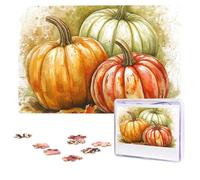 Jigsaw Puzzle 1000 Piece Fall Watercolor Pumpkins Puzzles for Adults Custom Puzzles from Photos Personalized Picture Wooden Puzzle Gifts for Family Wedding Birthdays Anniversaries