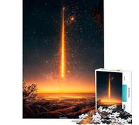 Jigsaw Puzzle 1000 Piece Falling Star Over City Fun Activities at Home Hand Speed Race Educational Games for 14+ Puzzle Game Offered (50x75cm)