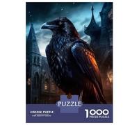 Jigsaw Puzzle 1000 Piece Fantasy Raven in Castle Puzzles for Adults Relax Games Stress Reliever Deal As Gifts for The Whole Family 38x26cm/1000pcs