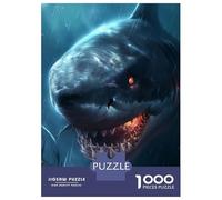 Jigsaw Puzzle 1000 Piece Fantasy Shark Scary Glow Puzzles for Adults Relax Games Stress Reliever Deal As Gifts for The Whole Family 38x26cm/1000pcs