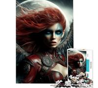 Jigsaw Puzzle 1000 Piece Fiery Angel with Wings Help The Brain Exercise Stress Reliever Hands-on Game Suitable for People Aged 14 And Above (50x75cm)