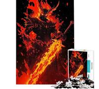 Jigsaw Puzzle 1000 Piece Fiery Demon Warrior Help The Brain Exercise Home Decoration Family Game for 14+ Puzzle Game Offered (38x52cm)