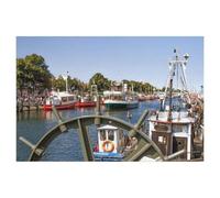 Jigsaw Puzzle 1000 Piece，Fishing Boats and Passenger Ships at Warnemünde Old Strom，Adult Puzzle DIY Kit Wooden Puzzle Modern Home Decor Unique Gift（75x50cm）-AA96