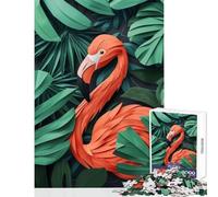 Jigsaw Puzzle 1000 Piece Flamingo Flat Paper Craft Adult Jigsaw Puzzles Hand Speed Race Help The Brain Exercise Beautiful Design Game (38x52cm)