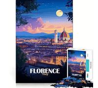 Jigsaw Puzzle 1000 Piece Florence, Italy at Night Tight Fit Play Focus Training Fun Chill Play Time Xmas Leisure Gift (38x52cm)
