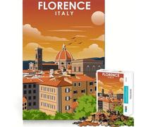 Jigsaw Puzzle 1000 Piece Florence Italy Travel Art Fine Joint Fun Problem Solving Toy Quiet Game Time Xmas Decor Gift (38x26cm)