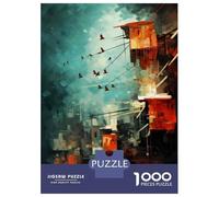 Jigsaw Puzzle 1000 Piece for Adults Abstract Cityscape Art Print-4 Jigsaw Toy Wall Decor Analysis And Logic Deal As Gifts for The Whole Family 52x38cm/1000pcs