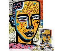 Jigsaw Puzzle 1000 Piece for Adults Abstract Portrait with Polka Dots Practical Game Learning Educational Home Decoration Toys Artists' Collection, Fine Arts (50X75cm)