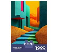 Jigsaw Puzzle 1000 Piece for Adults Abstract Stairway to Orange Jigsaws for Adults Family Game Wall Decoration Deal As Gifts for The Whole Family 52x38cm/1000pcs