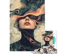 Jigsaw Puzzle 1000 Piece for Adults Abstract Woman Drowning Teenager Puzzles Fun Games Wall Decoration Unique Birthday And Gifts (Size 38x52cm)