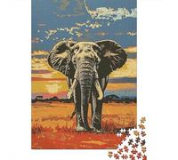Jigsaw Puzzle 1000 Piece for Adults African Elephant Art Print-1 Jigsaw Toy Wall Decor Analysis And Logic Deal As Gifts for The Whole Family 38x26cm/1000pcs