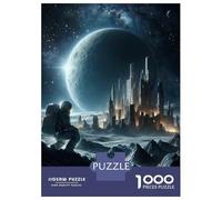 Jigsaw Puzzle 1000 Piece for Adults Alien Planet Cityscape Adult Jigsaw Puzzle Brain Teaser Game Hand Speed Race Stress Reduction Gifts 38x26cm/1000pcs