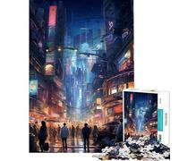 Jigsaw Puzzle 1000 Piece for Adults Amazing Cyberpunk Night Teenager Puzzles Relaxing Games A Work of Art Unique Birthday And Gifts (Size 38x52cm)
