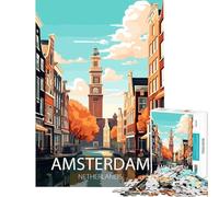 Jigsaw Puzzle 1000 Piece for Adults Amsterdam Canal View Educational Challenge Analysis And Logic Educational Toy for 14+ Puzzle Game Offered (50x75cm)