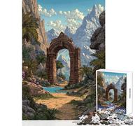 Jigsaw Puzzle 1000 Piece for Adults Ancient Archway Landscape Practical Game Learning Educational Home Decoration Toys Artists' Collection, Fine Arts (50X75cm)
