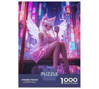 Jigsaw Puzzle 1000 Piece for Adults Angel in Neon City Puzzle for Adults Hands-on Game Improve Memory Stress Reduction Gifts 52x38cm/1000pcs