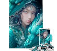 Jigsaw Puzzle 1000 Piece for Adults Anime Girl Dragons Challenging To Complete Pattern Assembly Home Decoration Toys for And from 14 Years And over (38X52CM)