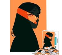 Jigsaw Puzzle 1000 Piece for Adults Art Noir Woman Two Tone Minimalist Art Illustration Relax Games Toys Educational Games Birthday Gifts Presents for Women (Size 38x26cm)