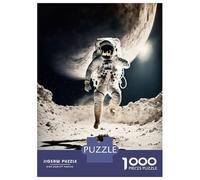 Jigsaw Puzzle 1000 Piece for Adults Astronaut Exploring Moon Puzzles for Adults Family Game Birthday Present Deal As Gifts for The Whole Family 52x38cm/1000pcs