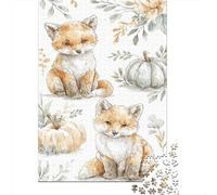 Jigsaw Puzzle 1000 Piece for Adults Autumn Foxes And Pumpkins Jigsaws for Adults Family Game Wall Decoration Deal As Gifts for The Whole Family 70x50cm/1000pcs