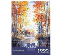 Jigsaw Puzzle 1000 Piece for Adults Autumn Lakeside Birches Adult Jigsaw Relaxing Games Hand Speed Race Unique Birthday And Gifts 70x50cm/1000pcs