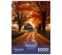 Jigsaw Puzzle 1000 Piece for Adults Autumn Road to Barn Jigsaw for Adults Fun Games Analysis And Logic Deal As Gifts for The Whole Family 70x50cm/1000pcs