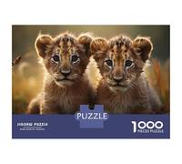 Jigsaw Puzzle 1000 Piece for Adults Baby Lion Cubs in Grass Jigsaw for Adults Fun Games Analysis And Logic Deal As Gifts for The Whole Family 52x38cm/1000pcs
