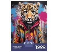 Jigsaw Puzzle 1000 Piece for Adults Banksy Art Leopard Hoodie Adult Jigsaw Puzzle Toy Wall Decor Wall Decoration Unique Birthday And Gifts 70x50cm/1000pcs