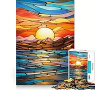 Jigsaw Puzzle 1000 Piece for Adults Bayside Sunset Smooth Edge Play Focus Building Toy Quiet Time Game Xmas Scene Art (50x75cm)