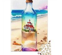 Jigsaw Puzzle 1000 Piece for Adults Beach House in A Bottle Jigsaw Toy Wall Decor Analysis And Logic Deal As Gifts for The Whole Family 70x50cm/1000pcs
