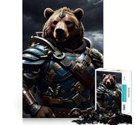 Jigsaw Puzzle 1000 Piece for Adults Bear Armor Fighting Smooth Edge Play Focus Building Toy Quiet Time Game Xmas Scene Art (38x26cm)