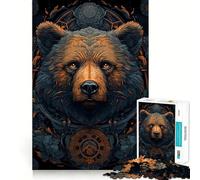 Jigsaw Puzzle 1000 Piece for Adults Bear Enchanted Smooth Edge Play Focus Building Toy Quiet Time Game Xmas Scene Art (50x75cm)