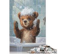 Jigsaw Puzzle 1000 Piece for Adults Bear in A Bubble Bath Puzzles for Adults Woodenboard Puzzles For Family Fun & Game Night 1000pcs (75x50cm)