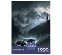 Jigsaw Puzzle 1000 Piece for Adults Bears in Mountain River Landscape Jigsaw Puzzle Fun Games A Work of Art Deal As Gifts for The Whole Family 70x50cm/1000pcs