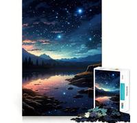 Jigsaw Puzzle 1000 Piece for Adults Beautiful Night Sky Ideal Cut Decor Mental Focus Game Chill Game Play Xmas Scene Art (38x26cm)