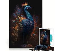 Jigsaw Puzzle 1000 Piece for Adults Beautiful Peacock Smooth Edge Play Focus Building Toy Quiet Time Game Xmas Scene Art (50x75cm)