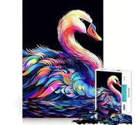 Jigsaw Puzzle 1000 Piece for Adults Beautiful Swan Smooth Edge Play Focus Building Toy Quiet Time Game Xmas Scene Art (38x26cm)