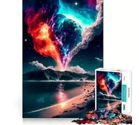 Jigsaw Puzzle 1000 Piece for Adults Behind Mountains Ideal Cut Decor Mental Focus Game Chill Game Play Xmas Scene Art (38x52cm)