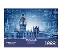 Jigsaw Puzzle 1000 Piece for Adults Big Ben Blueprint Design Puzzle for Adults Family Game Precision Cutting for Birthday, Chrismas 70x50cm/1000pcs