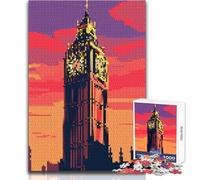 Jigsaw Puzzle 1000 Piece for Adults Big Ben Pixel Art Educational Game Hand Speed Race Gift For Birthdays Size 38x26cm