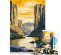 Jigsaw Puzzle 1000 Piece for Adults Big Bend National Park Poster Smooth Edge Play Focus Building Toy Quiet Time Game Xmas Scene Art (38x52cm)