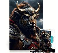 Jigsaw Puzzle 1000 Piece for Adults Bison Armor Smooth Edge Play Focus Building Toy Quiet Time Game Xmas Scene Art (50x75cm)