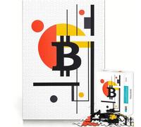 Jigsaw Puzzle 1000 Piece for Adults Bitcoin Crypto Blockchain Smooth Edge Play Focus Building Toy Quiet Time Game Xmas Scene Art (50x75cm)