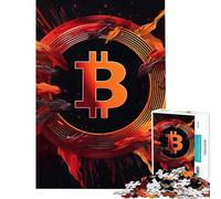 Jigsaw Puzzle 1000 Piece for Adults Bitcoin Splash Design Addictive Toys to Cultivate Patience Practical Game Home Decoration Birthday Gifts (Size 50x75cm)