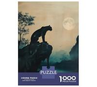 Jigsaw Puzzle 1000 Piece for Adults Black Panther Under Moonlight Jigsaw Toy Wall Decor Analysis And Logic Deal As Gifts for The Whole Family 52x38cm/1000pcs