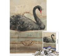 Jigsaw Puzzle 1000 Piece for Adults Black Swan on Antique Couch Painting Educational Game Wall Art Toy Wall Decor Artists' Collection, Fine Arts (50x75cm)