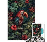 Jigsaw Puzzle 1000 Piece for Adults Blossoming Macaw Challenging To Complete Pattern Assembly Home Decoration Toys for And from 14 Years And over (50X75CM)