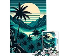 Jigsaw Puzzle 1000 Piece for Adults Blue Mountain Rainforest Addictive Toys to Cultivate Patience Practical Game Home Decoration Birthday Gifts (Size 50x75cm)