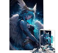 Jigsaw Puzzle 1000 Piece for Adults Blue Seraphim Adult Puzzles Brain Teaser Game Improve Memory for Birthday, Chrismas (Size 75x50cm)